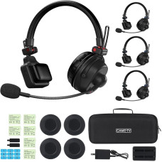 Came-TV Waero-PRO 1.9GHz Wireless Intercom Headset System Noise Cancellation A/B Group 1700ft (518m) Zero Latency 2 Person Team Communication for Church Boating TV Film Production Drone (4PCS)