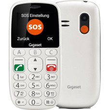 Gigaset GL390 White GSM Mobile Phone for Seniors with SOS Emergency Call Button, Large 2.2 Inch Colour Display, Easy to Use Large Single Buttons, Hearing Aid Compatible, Compact Mobile Phone