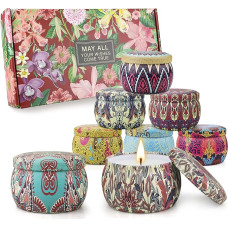 Scented Candles Gift Set for Women, Pack of 8 Scented Candles Set, Natural Soy Wax Candles, Scented Candle Gift for Women, Girlfriend on Christmas, Birthday, Valentine's Day, Weddings