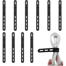 BHSTTNIXP Wiederverwendbare Kabelbinder, Silikon-Kabelbinder mit Verschlussschnalle, elastingesnis, tvirtesnis kabelių segtukas, skirtas pastatams ir butams, 10 Stück