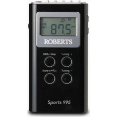 Roberts Sports 995 Personal Radio Portable FM/AM Retro Radio Black