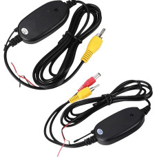 2.4 GHz RCA Transmitter & Receiver Wireless Kit, Wireless Transmitter and Receiver for Car Reversing Camera Monitor Wireless Adapter for Car Camera 12 V Colours Video Transmitter