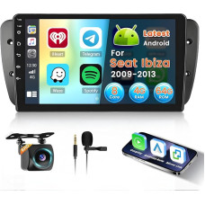 8 Cores Inefala 4+64G Android 15 Radio for Seat Ibiza 2009-2013 with Wireless CarPlay, 9 Inch Screen with Android Car 32EQ DSP 59UI FM RDS GPS Bluetooth WiFi SWC AHD Rear View Camera