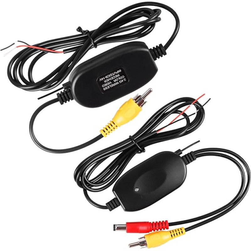 2.4G belaidžio signalo imtuvo ir siųstuvo rinkinys, skirtas automobilio atbulinės eigos kameros monitoriui ir belaidžio atbulinės eigos kamerai, 12 V belaidis adapteris, skirtas automobilio priekinei automobilio kamerai, stovėjimo monitoriaus atbulinės ei