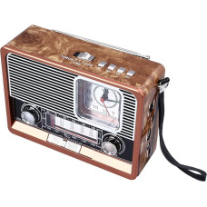 Derliaus radijo daugiafunkcinis AM FM SW juostos laikrodis žibintuvėlis Retro garsiakalbis su LED žibintuvėliu laikrodžio funkcija Derliaus išvaizda namų kelionių biurui