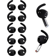 Umvowuxa Galaxy Buds3 Ohrbügel für Samsung Galaxy Buds3 Kopfhörer, Sport-Ohrstöpsel, Silikon, rutschfest, Flügelspitze, Galaxy Buds3, Zubehör, Galaxy Buds 3 Hülle (5 Paar/Schwarz)