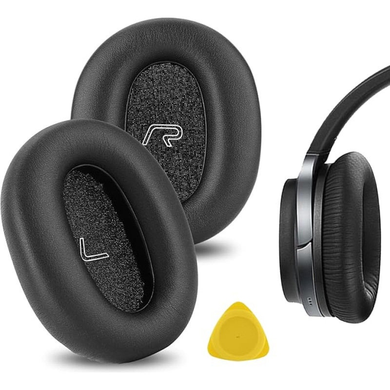 GEEKRIA QuickFit Protein Leather pakaitiniai ausinių įdėklai ausinėms Edifier W860NB - juodi