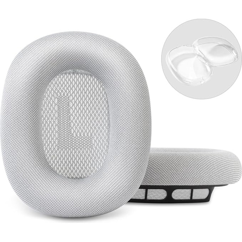 TSYUCXH Ersatz-Ohrpolster für Apple AirPods Max Kopfhörer, Netzstoff-Ohrpolster mit Memory-Schaum und Magnet für AirPod Max + weiche TPU-Schutzhülle für Airpod Max
