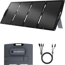 ECO-WORTHY 200 W Foldable Solar Panel, XT60, ETFE, Mono Solar Panel with Holder, up to 23% Efficiency for Power Station, Motorhome, Outdoor, Camping, Garden and Boat