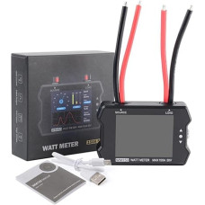 WM150 Leistungsanalysator, 150 A, 50 V, LCD-Display, Watt-Messgerät, Spannungstester, mit Signalunterstützung und USB-Firmware-Upgrade für elektrische Geräte, Schwarz (A)