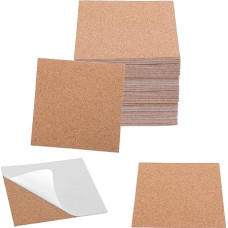 JYIN 50 lipnių kamštinių padėkliukų, 100 x 100 mm padėkliukai, kamštinė plokštelė, lipnus kamštinis kilimėlis su stipriu lipniu pagrindu, skirtas 