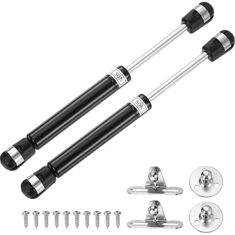 QUARKZMAN 8 Zoll 50N/10lb Gasdruckdämpfer, Gasfeder für Wohnmobil, Bettboden, Luke, TV Schrank, Kastendeckel (Schwarz, Set von 10)