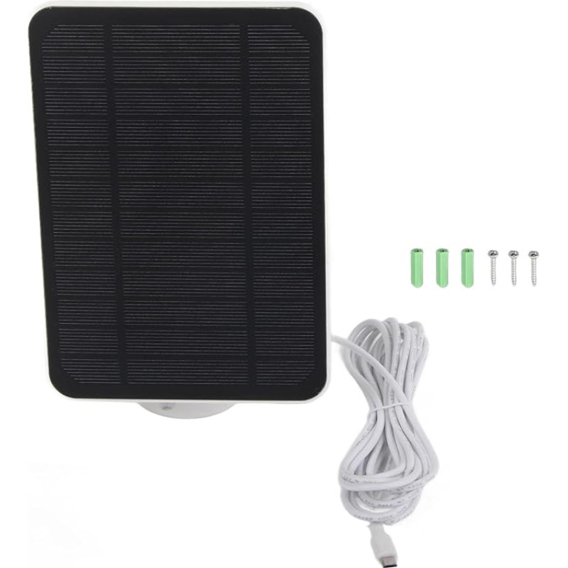 Mtlavishness 4W 5V Solar panel für Sicherheits kameras Hoch effizienter mono kristalliner Silizium IP65 mit 360-Grad-Halterung für den Außenbereich Kompatibilus su Arlo-Kameras (Weiß)