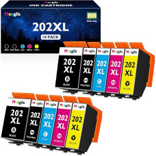 Meagiis 202XL Printer Cartridges Multipack Compatible with Epson 202 202XL Cartridges for Expression Premium XP-6000 XP-6005 XP-6100 XP-6105 XP6000 XP6005 XP6100 XP6105 (Pack of 10)