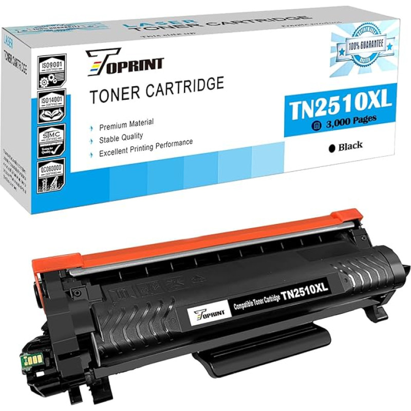 TN2510XL TN-2510XL TN2510XL suderinama juoda didelės talpos tonerio kasetė, skirta Brother spausdintuvui HL-L2400DW L2400DWE L2445DW L2447DW DCP-L2620DW L2627DW L2627DWXL L2660DW MFC-L2800DW L2827DW L2827DW L2800DW L2800DW 35DW