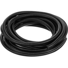 QUARKZMAN 1/2 colio x 25 pėdų padalintas kabelių apsaugos vamzdis, apsauginis gofruotas lankstinys, apsauginis kabelių vamzdis, lankstus kabelių apsaugos vamzdis, elektros kabelių dangtis, juodas