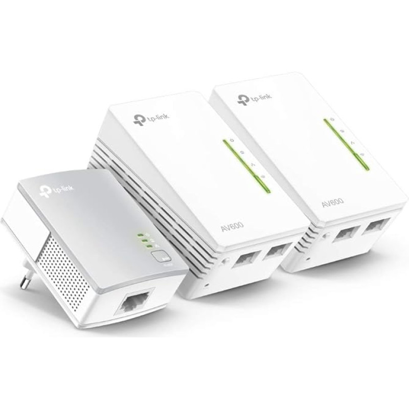 TP-Link TL-WPA4220TKIT WLAN Powerline tinklo adapteris (WiFi kartotuvas, 500 Mbps, 2 prievadai), 3 dalių rinkinys
