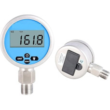 ZKLGS Digitaler Kraftmesser, Hochpräzise digitaler Druckmesser Luftdruck Hydraulikdruck Öldruck Wasserdruckmesser 1.6MPA Digital Vakuumdruckmesser(【60 dial 1% FS】 0-1.6mpa)