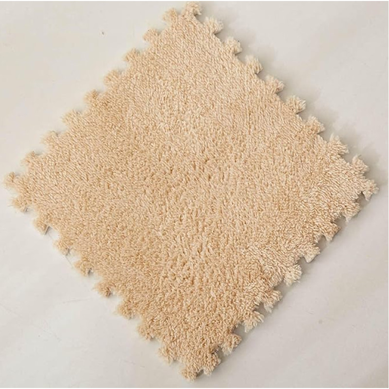 KJoBDwz Schaumstoff Plüsch Bodenmatte Ineinandergreifende quadratische Schaumstoff-Bodenmatte, Eva-Plüschschaum, rutschfest, flauschig, Sportbereich-Puzzle-Teppich, Puzzle-Bodenmatte Klettermatte(Cam