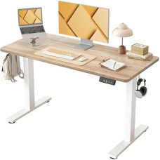 BEXEVUE reguliuojamo aukščio stalas, 120 x 60 cm, reguliuojamo aukščio elektrinis rašomasis stalas, stovimas stalas su 2 atminties funkcijomis, kompiuterio stalas, klevo mediena