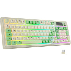 NEWWAY NK251 Belaidė įkraunama vokiško išdėstymo klaviatūra QWERTZ Trijų režimų 