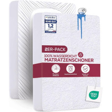 Utopia Bedding Mattress Protector Waterproof, Oeko-Tex Certified Mattress Topper, Breathable, Mattress Protector, All-Round Elastic (White, 160 x 200 x 30 cm (Pack of 2))