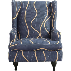 Printed Backrest Slipcovers with Armrests, Lazy Boy 2 Pieces Armchair Slipcover for Living Room (6, One Size)