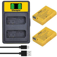 Uwayor EN-EL14 fotoaparato baterija 1500mAh įkroviklio rinkinys, skirtas Nikon D5600 D5500 D5300 D5200 D5200 D5100 D3500 D3400 D3300 D3200 D3100 Coolpix P7800 P787700 P7200 P7100 P7000