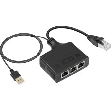 SinLoon Gigabitinio RJ45 tinklo dalytuvo adapteris, nuo 1 iki 3 Ethernet dalytuvų 1000Mbps didelės spartos LAN tinklo dalytuvas 3 įrenginiai dalijasi internetu vienu metu (nuo 1 iki 3 vyrų Gigabit)