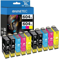NINETEC 604XL daugiapakopės spausdintuvo kasetės, suderinamos su Epson 604 XL Expression Home XP-2205 XP-2200 XP-3200 XP-4200 XP-4205 Workforce WF-2930DWF WF-2910DWF WF-2935DWF WF-2935DWF WF-2950DWF