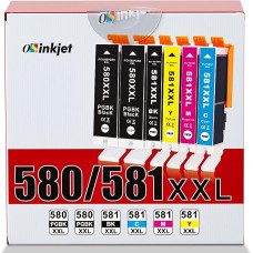 Osinkjet PGI-580 CLI-581 XXL Cartridges Compatible with Canon TR8550 Printer Cartridges, 580 581 Multipack for Canon Pixma TR7550 TR8500 TS705 TS6350 TS8350 TS8250 TS6150 TS9550 TS615151 (2PGBk bk c m