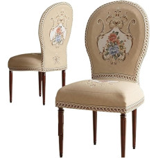 yampiyt Rundrücken Esstuhlabdeckungsset von 2 4 6, Esszimmerstühle Deckt hohe gedruckte Gebogene Rückenstuhlabdeckung ohne Arme Moderne ovale Seitenstühle für Küchenschlafzimmer Esszimmer