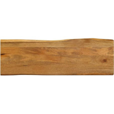vidaXL Table Top, Wooden Top with Wane Edge, Solid Wood Top for Dining Table, Coffee Table, Replacement Table Top, 140 x 40 x 3.8 cm, Solid Wood Mango