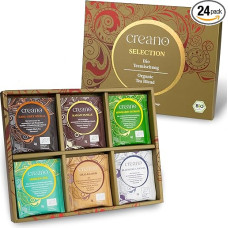 Creano Organic Tea Gift Set - 24 Organic Tea Bags in 6 Dreamy Varieties - Green Tea, White Tea, Black Tea & Oolong Tea - 48 g*