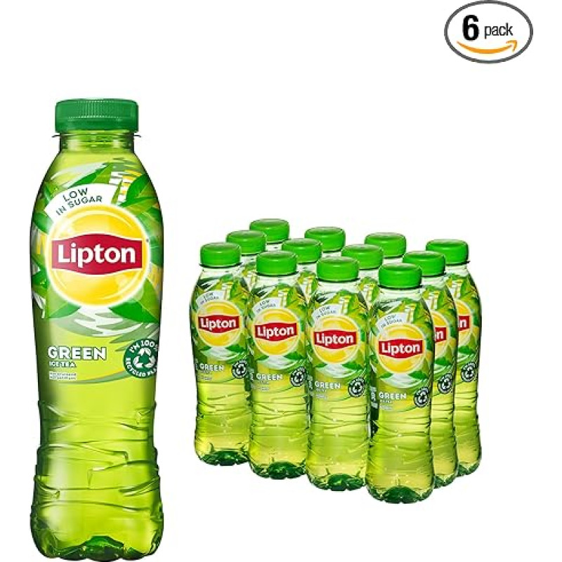Lipton Original Ice Tea Green een Heerlijk Verfrissende ijsthee - 12 butelių - 500 ml - didmeninė pakuotė