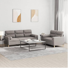 Homgoday 2/3-Sitzer Taupe Stoff-Sofagarnitur mit Metallrahmen & Schaumstofffüllung | Bequem & stabil Model3201623
