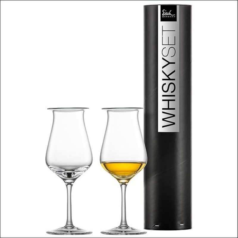 EISCH Malt Whisky Nosing Glasses Jeunesse (2 vnt.) dovanų tūbelėje, rankų darbo stiklinės su dangteliu, skirtos maišytam viskiui ir vienalytėms viskio rūšims, indaplovėje plaunamos krištolinės stiklinės (Prekės Nr. 180057)