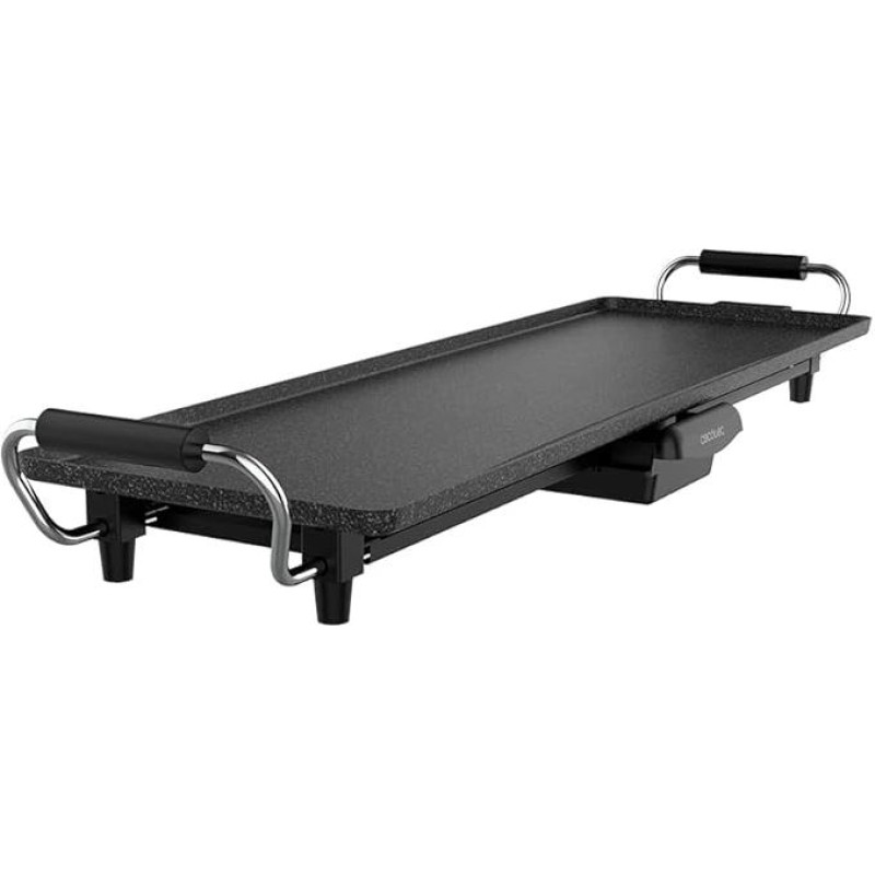 Cecotec Plancha de Asar Eléctrica Tasty & Grill 3000 RockWater XL 2400 W, Gran superficie 70 x 22 cm, Revestimiento Piedra RockStone, Antiadherent, Termostato Regulable