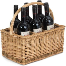 6 butelių garuose iš vytelių pintas 2 tonų butelių laikiklis