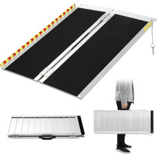 Neįgaliųjų vežimėlių rampa 61 cm, sulankstoma rampa, nešiojama ir neslidi iki 362 kg apkrovos, skirta neįgaliųjų vežimėlių naudotojams arba vaikštynėms, slenksčio rampa namų laiptų laiptų durims Mobilumo motoroleris