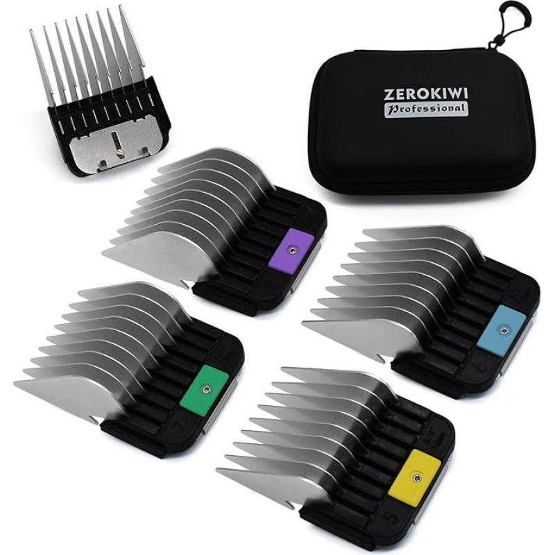 4 vnt. nerūdijančio plieno A5 stiliaus gyvūnų kirpimo mašinėlės Nerūdijančio plieno A5 stiliaus pakaitinės šukos 16/19/22/25mm 5/8