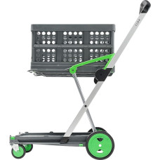 CLAX® The Innovative Trolley | Sulankstomas vežimėlis | Claxmobil | Vežimėlis | su sulankstoma dėže | Žalias