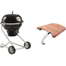 RÖSLE Charcoal Kettle Barbecue No.1 AIR F60 High-Quality Charcoal Grill with Air Control System and Storage Table Kettle Barbecue High-Quality Beech Wood Table with Juice Groove for Attaching to the