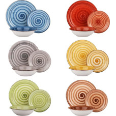 KASANOVA 1 x 18 dalių įvairiaspalvis medelio spalvos keraminis indų padėkliukas