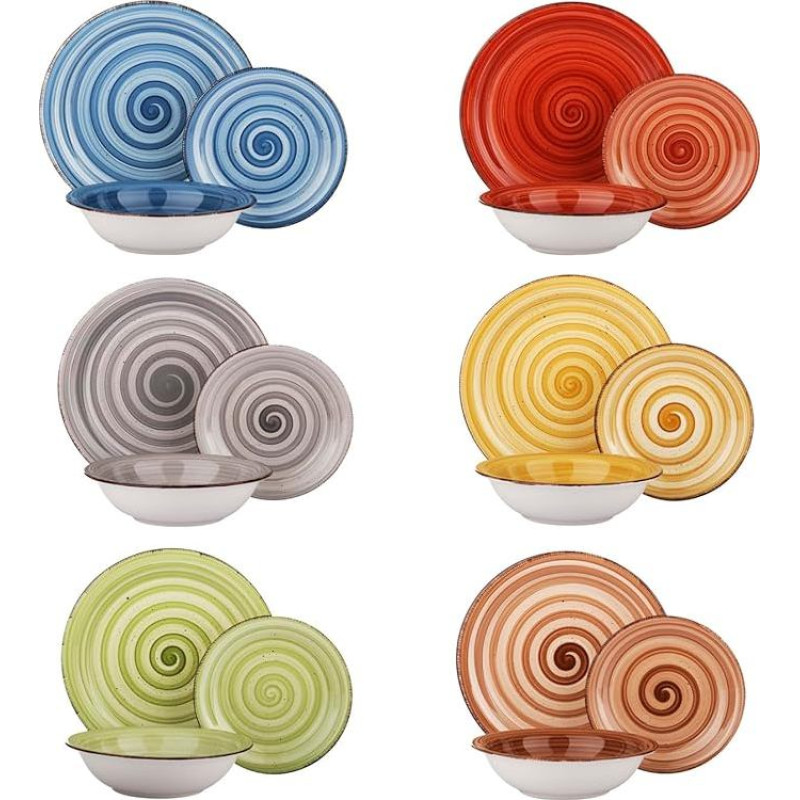 KASANOVA 1 x 18 Piece Multicolor Marigold Stoneware Ceramic Placemat