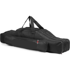 Angeltasche 3 Schichten 120 cm/150 cm Angelrute Tasche Tragbare Falten Angelrute Tragen Fall Angelrolle Tackle Lagerung Tasche Fall FüR AngelausrüStung(Black 120cm)