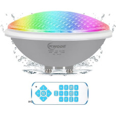 KWODE LED baseino apšvietimas PAR56, 58 W RGB plaukimo baseino apšvietimas, IP68 vandeniui atspari baseino lempos šviesa su nuotolinio valdymo pulteliu, 2/4/6H laikmatis, povandeninis prožektorius, baseino žibintas, jungiklio valdymas