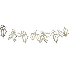 Ginger Ray Gold Holly Christmas Bunting Decoration - Gold Glitter