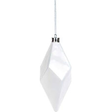 EUROCINSA 28330 Ornament Pendant Diamond Glass White Glossy 8 Diameter x 17 cm Pack of 6 One Size