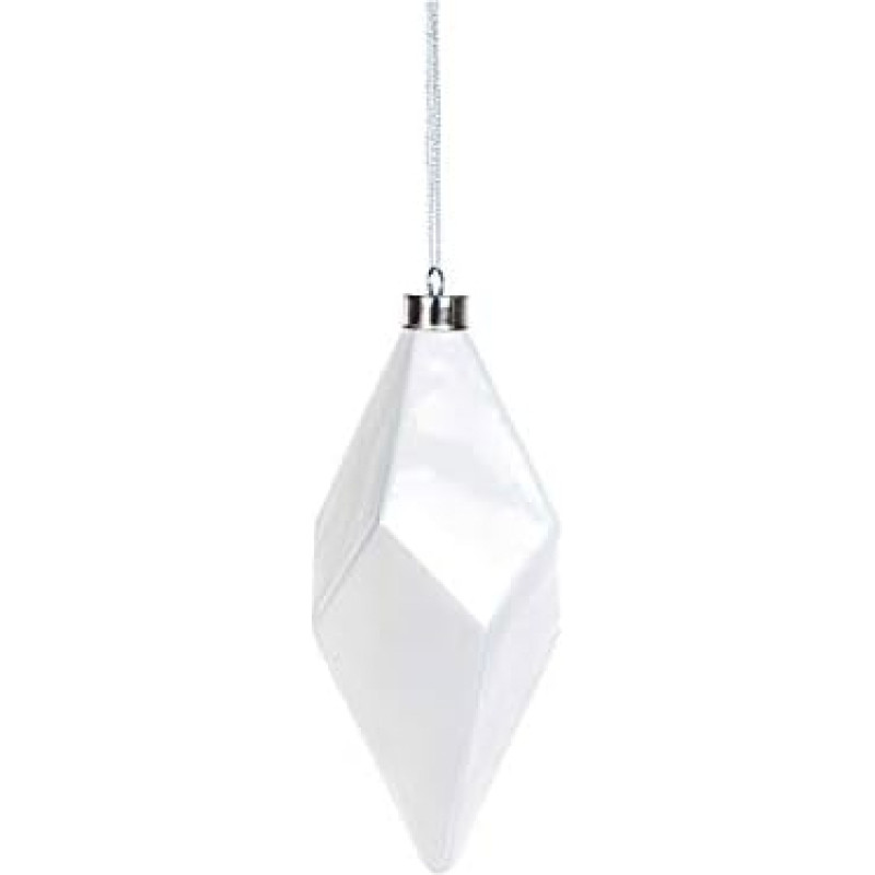 EUROCINSA 28330 Ornament Pendant Diamond Glass White Glossy 8 Diameter x 17 cm Pack of 6 One Size